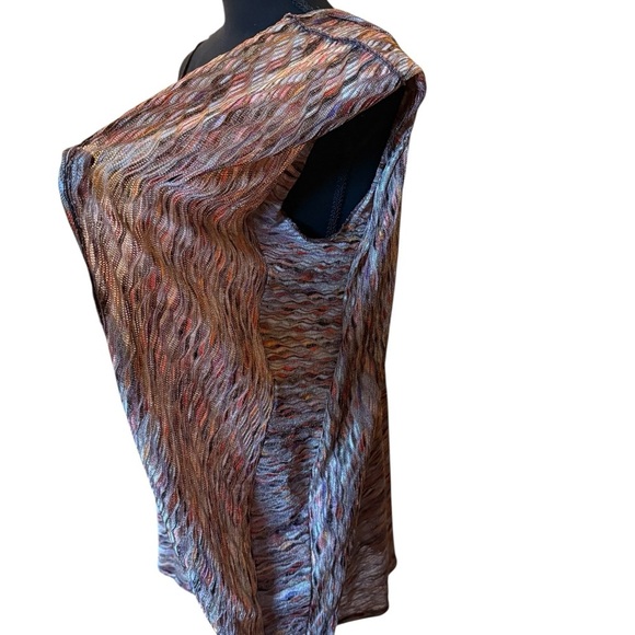 Free People Multicolor Knit Poncho Topper Boho Festival Cape Sweater Oversized S - Picture 13 of 15